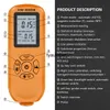 Digitales LCD-Filmdickenmessgerät mit Hintergrundbeleuchtung, Autolack-Tester, Beschichtungsmessgerät, HW-300S, Messwerkzeug-Zubehör