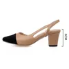 女性の夏のブランドの靴の高いサンダル2021バックストラップの女性のオフィスの靴浅いハイヒールのポンプサイズ33-46 Zapatillas Mujer Y0611