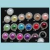 Lâche Diamants Bijoux 16Mm Dos Plat Cristal Perle Boutons 50Pcs / Lot 19Couleurs Métal Strass Diyl Drop Delivery 2021 Qf5Z7246G