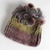 Stil Blume Design Rex Pelz Hüte Winter Frauen Echte Kappen Dame Mode Warme 100% Natürliche Echte Hut Beanie/Schädel oliv22