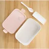 Food Container Lunch Box Bento Cartoon Office 1000/1300ml Student Wheat Fibre Leakproof Worker Rectangular Sealed 210423