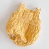 Born Infant Baby Boys Girls Pagliaccetti Abbigliamento Primavera Autunno Kids Girl Grid Vest Addensare i vestiti 210521