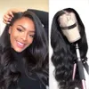 Silkeslen Straight 360 Full Spets Front Human Hair Wigs Pre Plucked Natural Black Color With Baby Hair