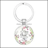 Keychains Fashion Aessories Catholic Rose Scripture For Women Men Christian Bible Glass Charm Key Chains Religion Jewelry Drop Delivery 2021