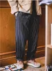 Japanese Fashion Vintage Striped Loose Drape Chef Pants Non-iron Thin Casual Men Men's