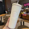 De nieuwste 24oz Starbucks Double-Layer Coffee Stro Cup Mok, kleurrijke diamant, vele stijlen om uit te kiezen, ondersteunen aangepast logo