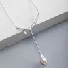 VLA 925 Silver Simple Personality Natural Pearl Honey Necklace Pendant Women's Water Drop Creative Fashion Jewelry