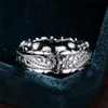 Bröllopsringar Mode Rose Guld Silver Färg Ring Kvinna Vintage Carving Blomma för Kvinnor Smycken Lyx Bröllop Engagemang