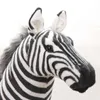 Soft Stuffed Plush Animal Pillow Realistic Zebra for Children's Birthday Gift 210728