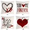 Valentijnsdag kussensloop 45 * 45 cm rood hart liefde patronen sofa couch auto lente home decor