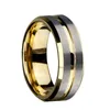 Wedding Rings 8mm Mens Tungsten Bands Silvering Brushed Matte Grooved Center Classic Engagement Jewelry