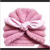 Mützen Zubehör Baby Mutterschaft Drop Lieferung 2021 Mädchen Fliege gestrickt 12 Designs Winter Candy Farbe elastische Strick Jungen Kinder Mode Ski