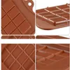 24 rutnät DIY Square Chocolate Mold Silicone Dessert Block Mögel Bar Block Ice Cake Candy Sugar Baking Moulds7119018