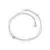 Authentiek echt. 925 Sterling Zilver Fijne Sieraden 2. Multi-lagen Solitaire CZ Ketting Anklet Armband C-S4391