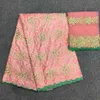 Tissu d'habillement le tissu Bazin haute qualité afrique tissus femmes pur coton broderie dentelle grande pièce 5 Yard 2 quai fil