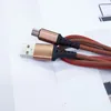 2m / 6ft haute vitesse micro USB type C câbles de charge de chargement de données Synchroniser l'adaptateur de téléphone métallique Épaisseur de chargeur tressé fort