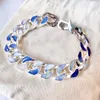 Men's Chain Bracelet Unfading Titanium Steel Crystal Hand catenary Luxury Brand Bracelets 20cm326F