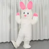 Halloween Charmante Costume de mascotte de lapin Blanc Haute Qualité Dessin animé Anime Thèmes Personnage Adultes Taille Taille de Noël Carnaval Partie d'anniversaire Outfit d'extérieur