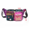 Couleur Paillettes Femmes Taille Sac Grande Capacité Hip Hop Fanny Pack Plusieurs Poches Ceinture s Femme Épaule Bandoulière Poitrine 220216