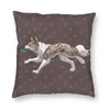 Cuscino/Cuscino Decorativo Moda Corsa Rosso Lilla Merle Border Collie Custodia Quadrata Decorazioni per la Casa Stampa 3D Fodera per Cuscino per Animali Domestici per Soggiorno