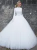 Princesa muçulmana Wedidng vestido lace alto pescoço altifa mangas compridas uma linha tule vestidos nupciais vestidos de noiva plus tamanho vestidos de noiva para mulheres Conservadorismo religioso