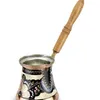 Anatolia Turco Otomano Árabe Té Café Espresso Pot % 100 Cobre Turquía Cafetera Cezve Ibrik Hecho en Turquía Set de regalo 210408