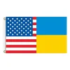 NY!!! Party Assembly Flagga fred Jag står med Ukraina Flag Support Ukrainska Banner Polyester 3x5 ft DHL Snabb