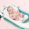 Sieci kąpielowe Under Bath Poduszka dla niemowlęcia wanna podkładka bezpieczeństwa Baby Shower Fotelik Przenośna mata bezpieczeństwa Składana miękka non 6098814