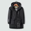 男性の冬のジャケットフード付きの大きいサイズ8xlの暖かいコートミッドロングウインドブレーカー男性秋の厚い綿パッドサーマルパーカー男性210916
