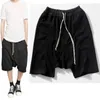 Highstreet Summer Mens Drop Crotch Shorts Baggy Loose Drawstring Hip Hop Black Urban Clothes Joggers Harem Pants For Male 210713