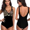 SGCHUA maillot de bain léopard une pièce grande taille 5XL maillots de bain pour femmes sirène dos nu plage maillot de bain grosse poitrine baigneur body 210407