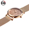 Arrival Japan Quartz Movement Wood grain Walnut Fashion Stainless Steel Mesh Band Waterproof Women Wrist watches 210527