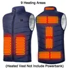 Zones de chauffage dames manteaux chauffants électriques gilet vêtements USB Rechargeable femmes gilet pour vélo chasse gilets pour hommes