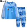 Digger Baby Boy Pijamas Roupas Suits Manga Longa Algodão Crianças camisetas Pijamas De Calças Set Kid Sleepwear 2 3 4 5 6 7 Anos 210413