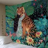 Tapestries sammet mandela tapestry vägg hängande mystisk skog blomma djungel djur måne havslandskap för hemrum inredning