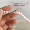 Ashiqi Natural sötvattenspärrkedjor Halsband 925 Sterling Silver Smycken för kvinnor 2021 Gåva Ny mode
