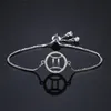 TRENDY 12 Constellation Charm Bracelets for Women Girl Luxury Clear Cumbic Zirconia Zodiac Bangles Dropship Link Chain8966200