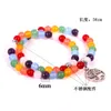 Quality 6mm Stone Double Ring Seven Pulse Wheel Bracelet Stainless Steel Double Layer Winding Bracelet Jewelry