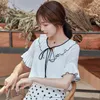 Summer short sleeve white blouse ladies blusas mujer de moda ruffles chiffon womens tops and s 4729 50 210521