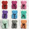 Newroses Teddy Bear Artificial Soap Flowers to Mors Present Girlfriend Anniversary Christmas Valentine's Day Födelsedagspresent RRD13015