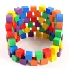 30 Pcs/Lot 3 X3CM beaucoup de couleurs Cubes en bois bâtiment empilé jouets en bois carrés