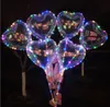 LED Amour Coeur Étoile Forme Ballon Décoration De Fête Ballons Bobo Lumineux Avec 3M Guirlandes 70cm Pôle Veilleuse pour Mariage Décors Jouets