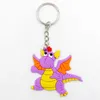 2020 6 colori di moda fai da te carino favola PVC dinosauro portachiavi portachiavi titolare catena chiave in lega per donna uomo bambini regalo gioielli G1019