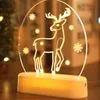 Noel süslemeleri ev çelenk için neşeli dekorasyon led akrilik gece ışıkları süsleme Noel hediye çocuk mutlu yıl 2022