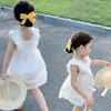 Keelorn Korean Casual Dresses for Kids Girls Sommarkläder Ärmlös Dräkter Baby Bröllopsfest Vestidos Barnkläder G1215
