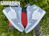 2021 Authentic 1 High OG Hyper Royal Trophy Room 1S Shoes Light Smoke Grey White Man Woman Outdoor Sports Sneakers With Box