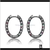 Dangle Lustre Bijoux Vente Cuivre Or Argent Plaqué Multicolore Disponible Cz Forme Ovale Diamant Hie Hoop Boucles D'oreilles Dff0674 Drop Delive