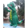 Animal de desenho de dinossauro inflável gigante para decoração de eventos ao ar livre atraente escultura verde dragão verde