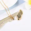 Wing Shape Stainless Steel Cremation Souvenir Pendant Urn Humanity Memorial Necklace Jewelry Men