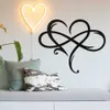 Amore eterno Cuore infinito Arte del ferro Decorazione Decorazione d'interni Decorazione da parete in metallo Design unico-Arte da parete RoomDecoration 210929